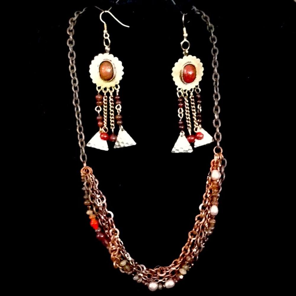 🐞 Boho Beads Necklace and Earring Set